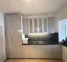 IKEA Küche Maximera / Ringhult hellgrau,Glasfronten, abholfertig, kaum benutzt!