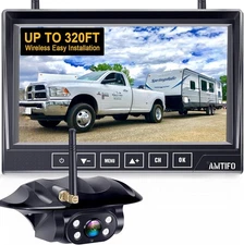RV Backup Camera Wireless Easy Install: Plug & Play 7 Inch - 1 Camera, Black 