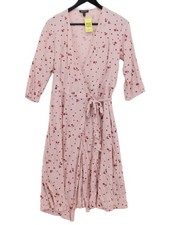 Baukjen Wrap Midi Dress UK8 in Pink