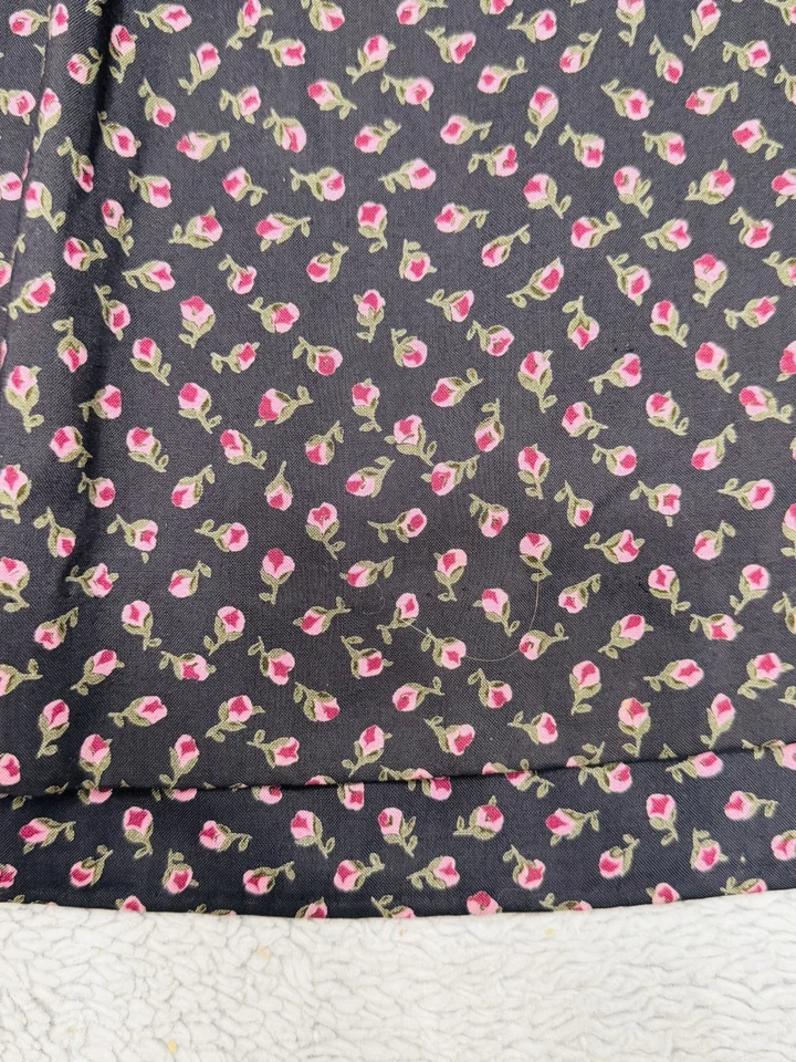 FALDA VINTAGE PENDLETON CLÁSICA RAYÓN PLISADA AZUL MARINO ESTAMPADO ROSEBUD TALLA 14 Foto 2 de 4