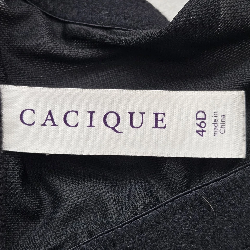 Sujetador Cacique para mujer 46D negro floral con aros correa de encaje cierre frontal Foto 3 de 4