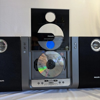 Philips MC235B/37 Micro Shelf Stereo System CD AM/FM w/ Speakers Tested Works