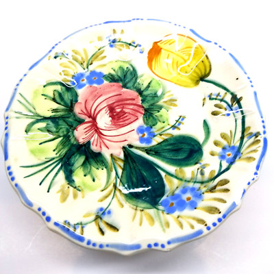 VTG Nova Rose Ceramic Stand at 6.5''  and 3 Appetizer Plates 7.5''