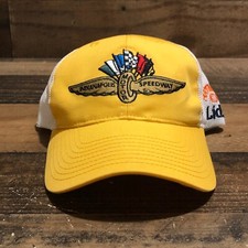 Indianapolis Motor Speedway Hat Snapback Cap Mens Yellow White Mesh Back - READ
