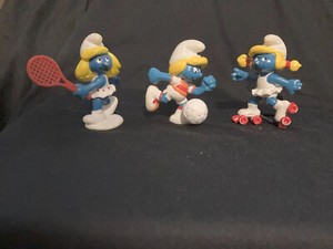 Vintage Sports Smurfettes - TENNIS #20135 - ROLLERSKATE #20126 - SOCCER #20163