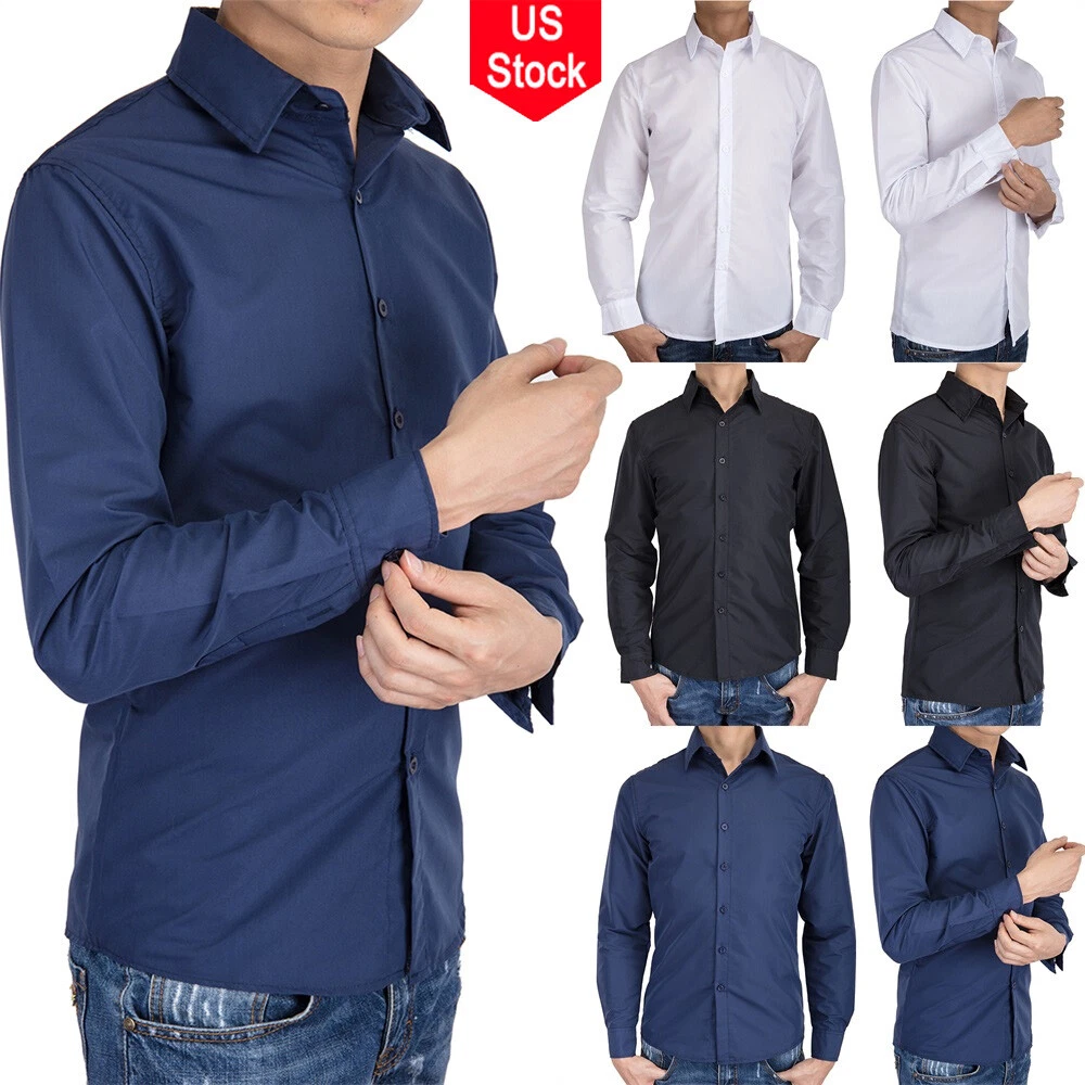 Navy Blue Dress Shirts For Men