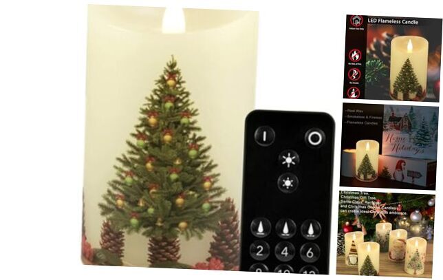 Christmas Flameless Candles with Remote Control, 3