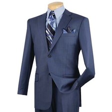 BIG  TALL Men's Blue Textured Weave 2-Button Classic-Fit Suit NWT