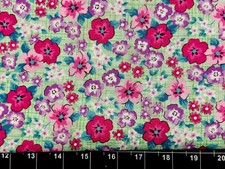 Tina SCRAP 9"x21" Flower Vintage Bouquet Floral Garden Retro Pack Cotton Fabric
