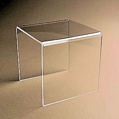 *2 Clear Acrylic / Plastic Risers Display Stand Pedestal 4'' X 4'' X 4''