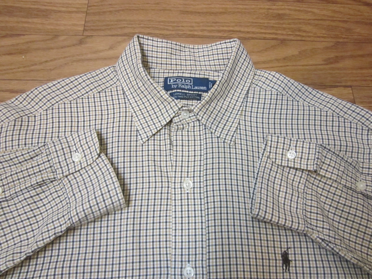 Polo Ralph Lauren Lowell Sport Check 100% Two Ply Cotton Point/C Shirt Men L