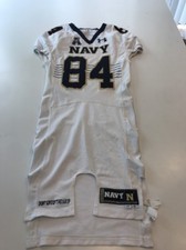 Game Worn Used Navy Midshipmen Football Jersey Under Armour Size 40 #84