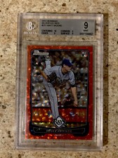#rd /25 2012 Bowman Silver Red Ice Matt Moore #211 BGS 9 Mint Rookie Ssp Rays Sp