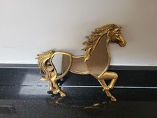 *SALE* GISELA GRAHAM GOLD RESIN HORSE WALL MIRROR