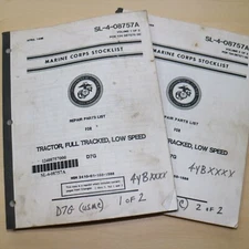 CAT Caterpillar Marine Corps Military D7G Tractor Dozer Crawler Parts Manual 4YB