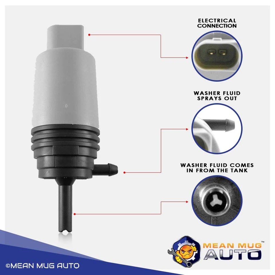 Насос омывателя лобового стекла Mean Mug для BMW | заменяет 67126934159, 67127302589 - Изображение 3 из 4