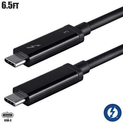 6.5FT USB-C 3.1 Type C Thunderbolt 3 Cable Cord 4K 5K 40Gbps 100W For PC Laptop