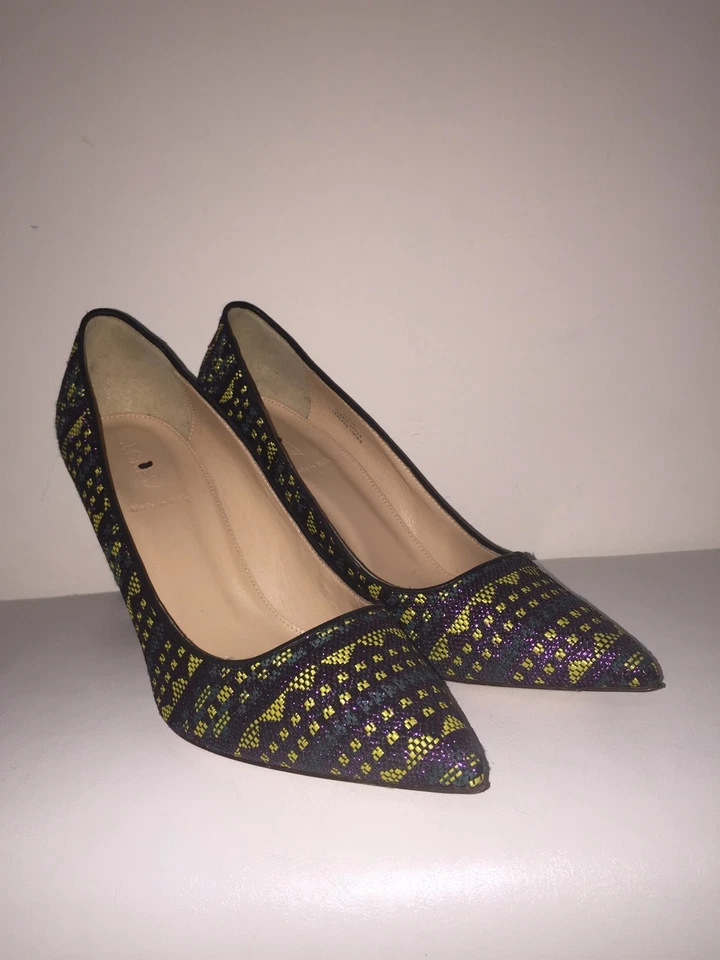 Zapatos de tacón de tela J Crew Elsie $268 10.5 c1036 retro limón Foto 3 de 4