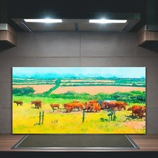Kitchen Splashback Toughened Glass 100x50 summer landscape in Cornwall UK