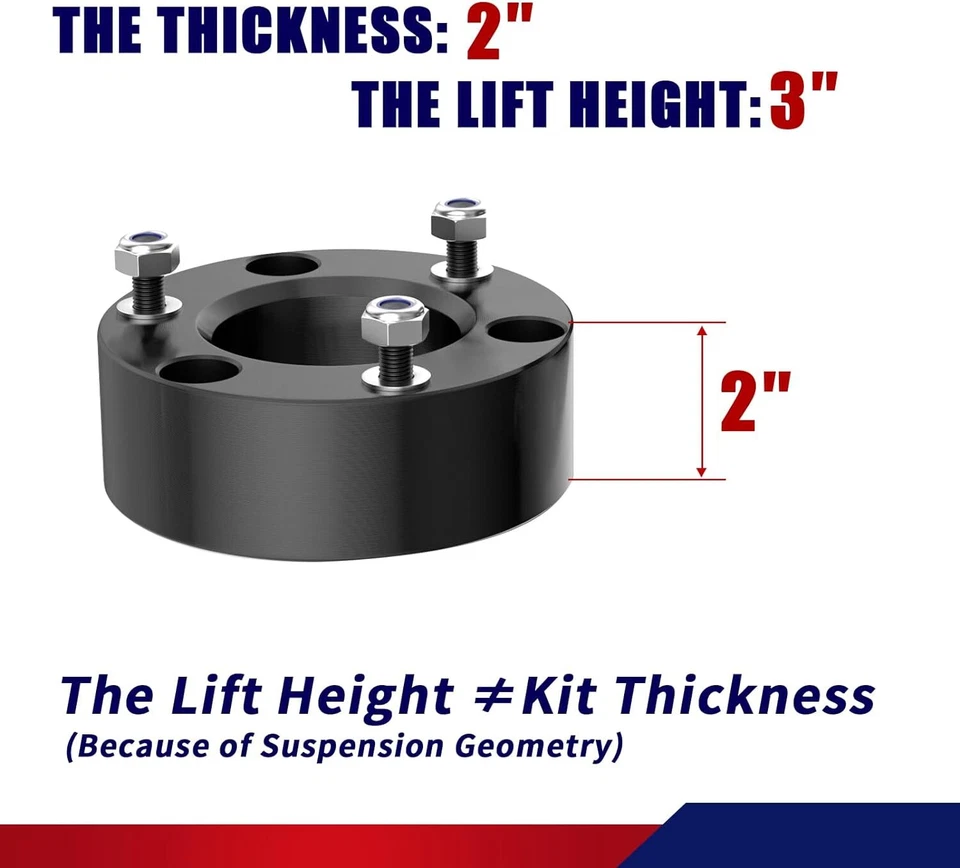 3" Front Leveling Lift Kit Strut Spacers for Dodge RAM 1500 4WD 2006-2023 Foto 4 de 4