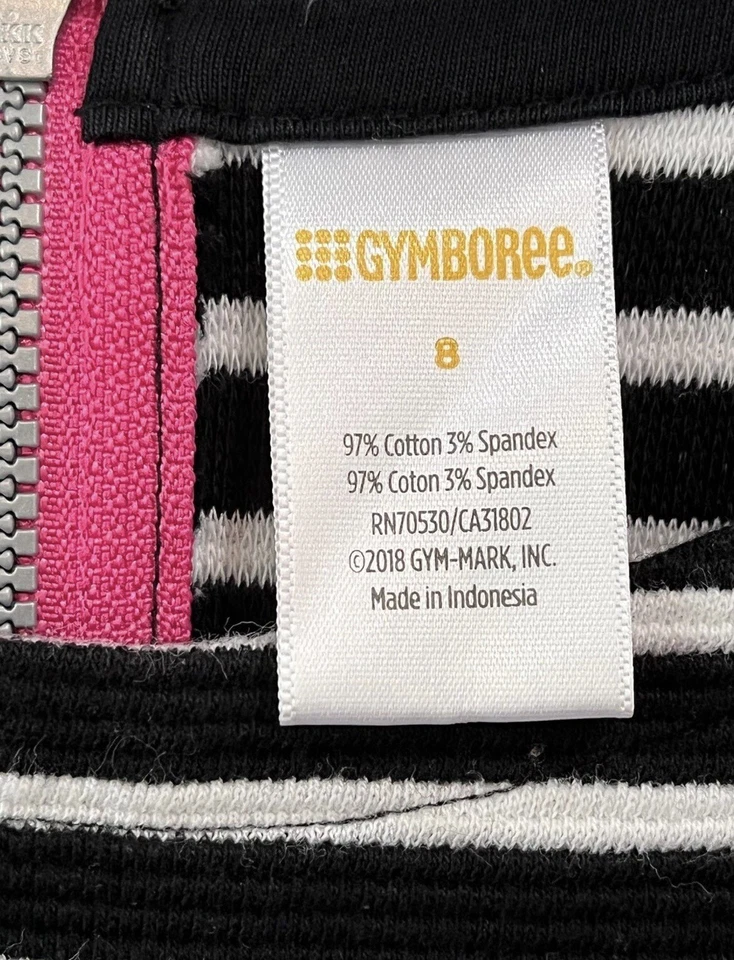 Gymboree Black & White Striped Girls Dress 8 - Image 3 of 4