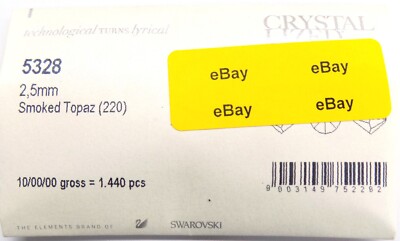 1440 Pc Factory Pk REAL Swarovski 5328 2.5mm Bicone Smoked Topaz (220)