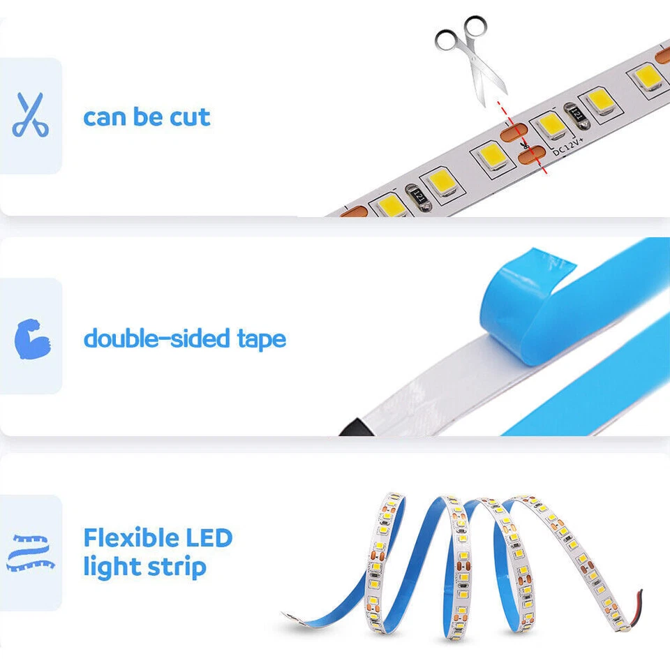 5M LED Stripe Streifen 12V Weiß RGB RGBW RGBWW 4in1 SMD 5050 2835 Band Leiste - Bild 3 von 4