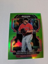 Brandon Birdsell 2022 Prizm Draft Picks Neon Green RC /75 Texas Tech
