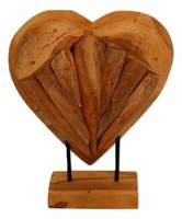 Holzherz Teak Holz Natur Massiv Herz Teakherz Dekoherz 30 Cm