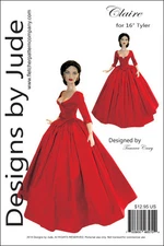 Outlander Claire Dress Doll Clothes Sewing Pattern for 16" Tyler Dolls Tonner