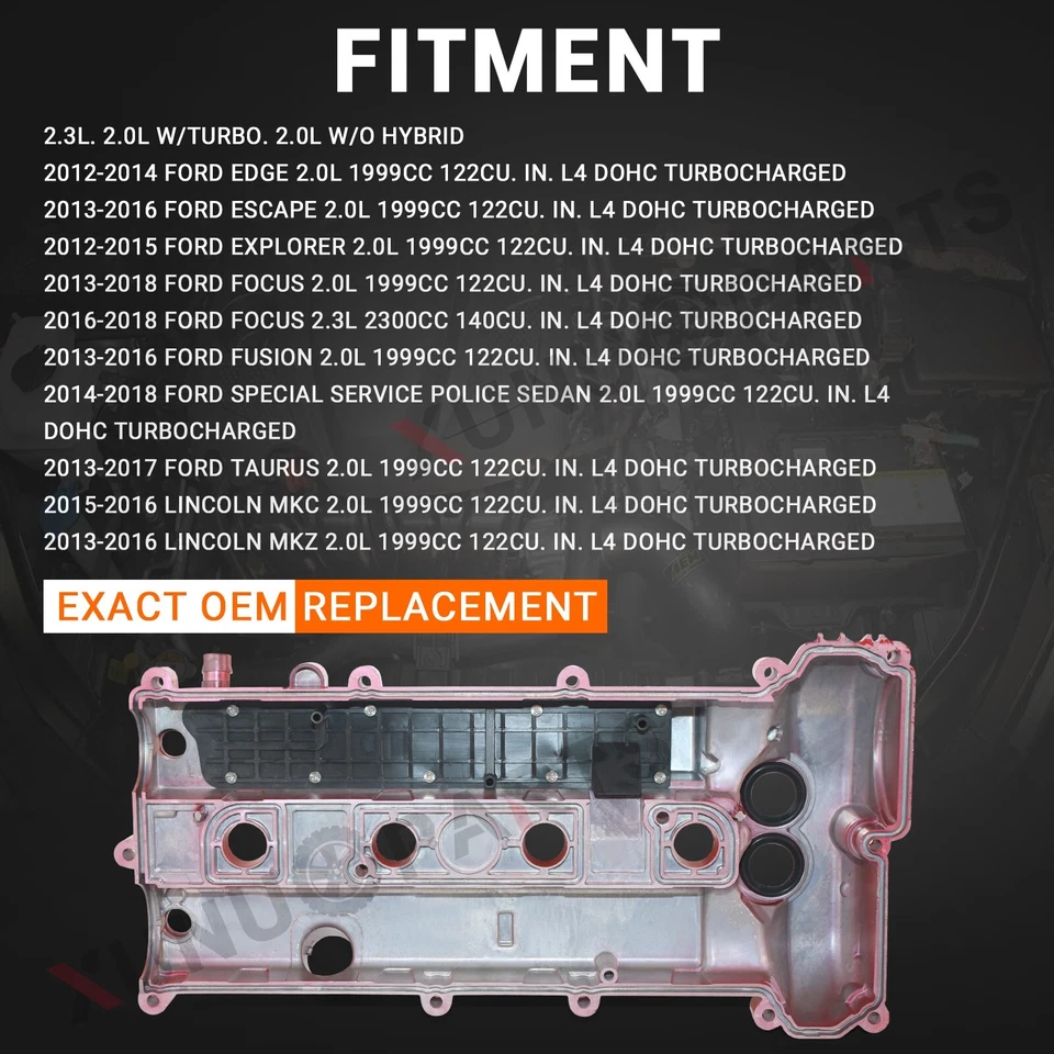 Aluminum Valve Cover for 2013-2018 Ford Focus 2.0L 2016-18 Ford Focus 2.3L Turbo — 第 3/4 张图片