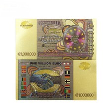 Souvenier 1 Million Euro Gold Plated Schein mir Farbe -Sehr selten-