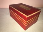 VTG 1970's AVON RED WOOD MUSICAL JEWELRY BOX You Made Avon Smile VELVET LINING — photo 6