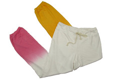 Sundry White Mulitcolor Ombre Sweatpants Size 1 Small Cotton Fleece Drawstring
