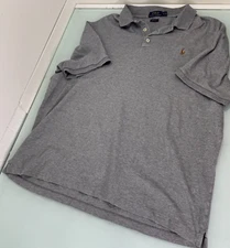 Polo Ralph Lauren Men Polo Shirt XL Flesh Pony Classic Fit Golf Preppy Gray