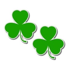 Shamrocks Set of 2 Vinyl Sticker - SELECT SIZE