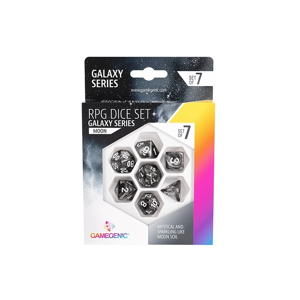 GALAXY SERIES - MOON - RPG DICE SET (7 PCS) GameGenic NEW