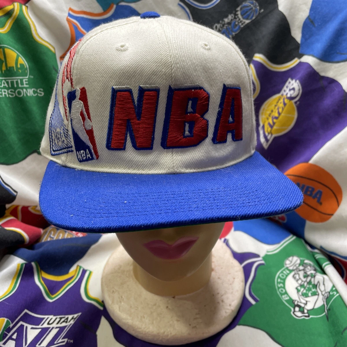 Vintage 90s Sports Specialties NBA Logo Shadow Laser Snapback Hat