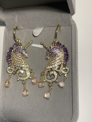 #ad Top Grade Cubic Zirconia earrings Advanced Micro Mosaic 18kgold Plated S925 Pin $68.00