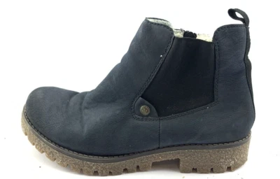 RIEKER DAMENSTIEFEL STIEFELETTEN BOOTS Gr:37 Uk:4 DUNKEL BLAU - Bild 1 von 4