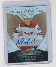 2018 2018-19 UPPER DECK TRILOGY WARREN FOEGELE LVL 2 ROOKIE AUTO 021/399 97