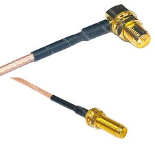 RG316 RP-SMA FEMALE ANGLE to RP-SMA Female Long RF Cable Rapid-SHIP LOT