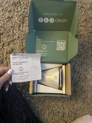 -Open Box- TAO Clean Germ Shield Travel Toothbrush UV Sanitizer White