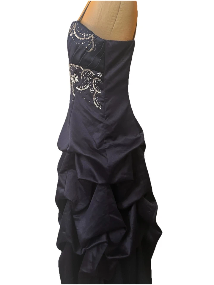 Винтажный город треугольники платье 90-х Y2K макси платье Sz Lg темно-синий фея гот выпускного - Изображение 3 из 4