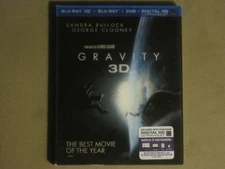 GRAVITY 3D (2013) BLU-RAY 3D + DVD 3-DISC SET LENTICULAR COVER ALFONSO CUARON NM
