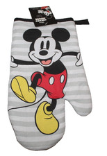 Disney Mickey Mouse Oven Mitt Gray White Stripes Kitchen