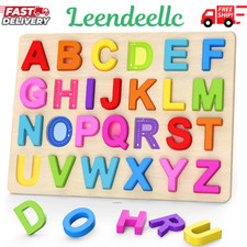 Alphabet Puzzles, Wooden Puzzles for Toddlers, ABC Shape Puzzles for Kids, Presc