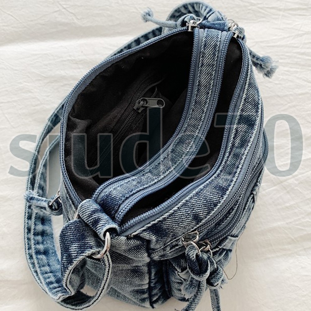 Women's Denim Crossbody Bag Retro Jean Purse Shoulder Handbags Adjustable Strap thumbnail 5