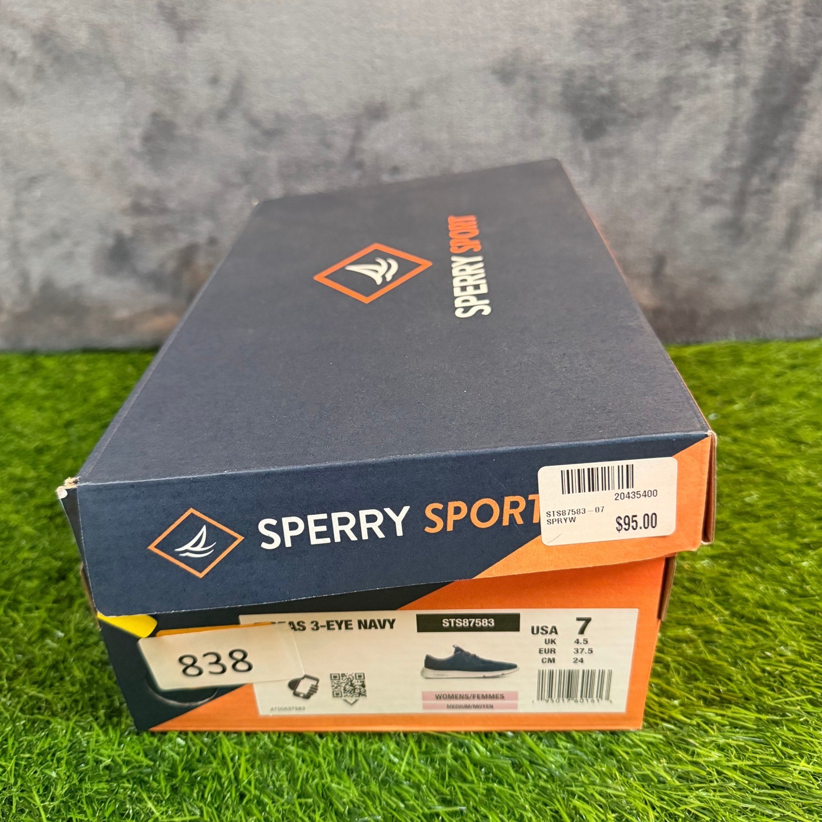Sperry Seaas 3-Eye Boat Shoe Womens Size 7 Navy Mesh Nautical Sneakers New