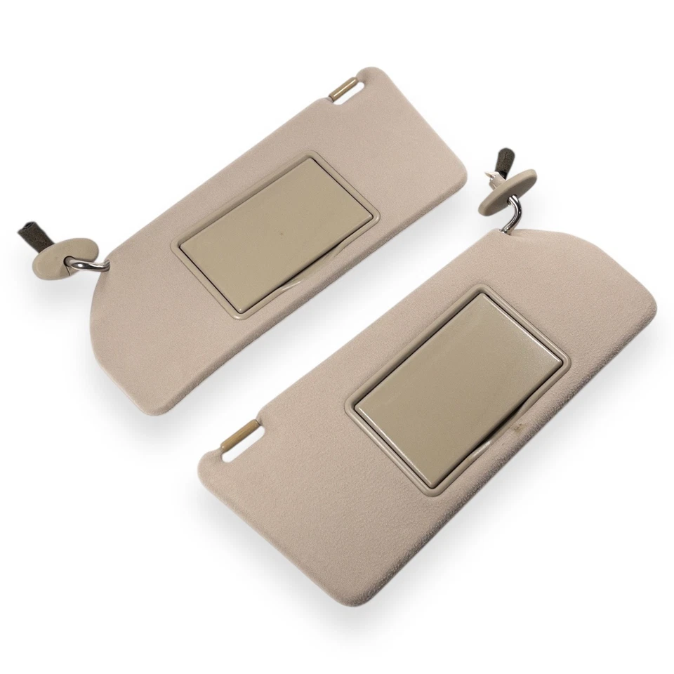 2000-2002 Mazda Millenia Driver & Passenger Side Sun Visor Pair Tan Brown Cloth - Image 3 of 4